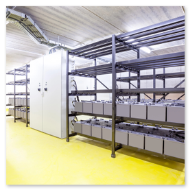 Sistema di accumulo in armadio tecnico